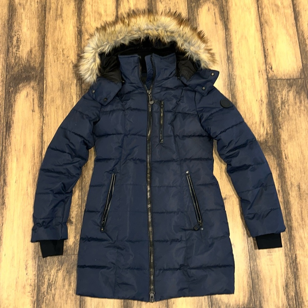 Noize cruelty free outerwear navy blue coat XS